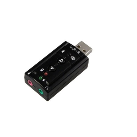 "LogiLink USB Soundcard Virtual 7.1 - High-Quality Sound Effects for Ultimate Audio Experience | USB 2.0 External Adapter (40527
